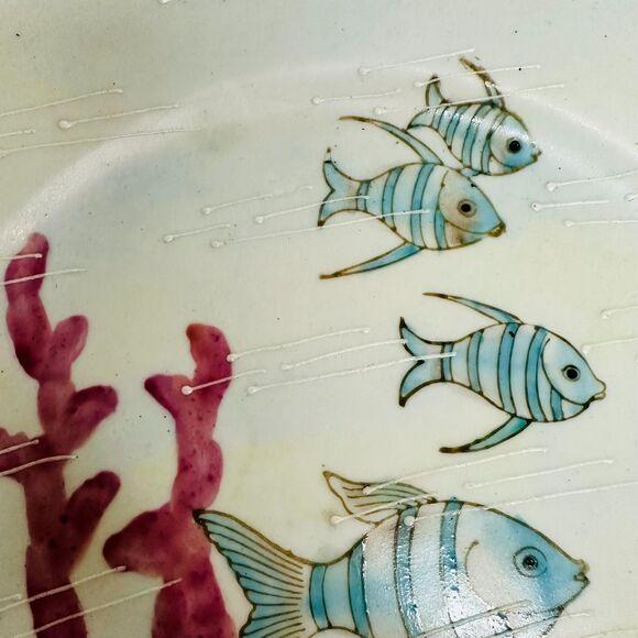 Coral Reef Decorative Painted Plate - Picture 4 of 6